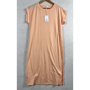 LA Relaxed Ragen Midi Dress Color Peach Size Large NWT